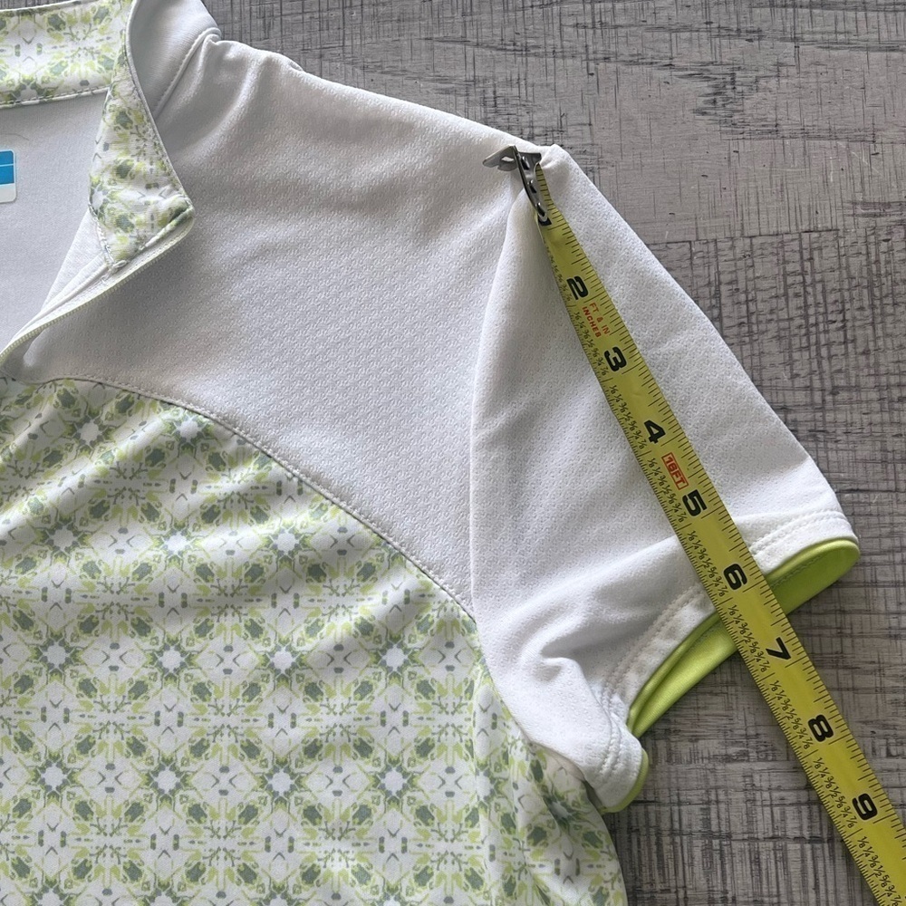 PGA Tour AirFlux Women’s Green and White Short Sleeve 1/4 Zip Golf Polo Size M - Picture 6 of 9